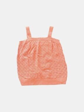 LC Lauren Conrad Peach Knit Eyelet Tank Top